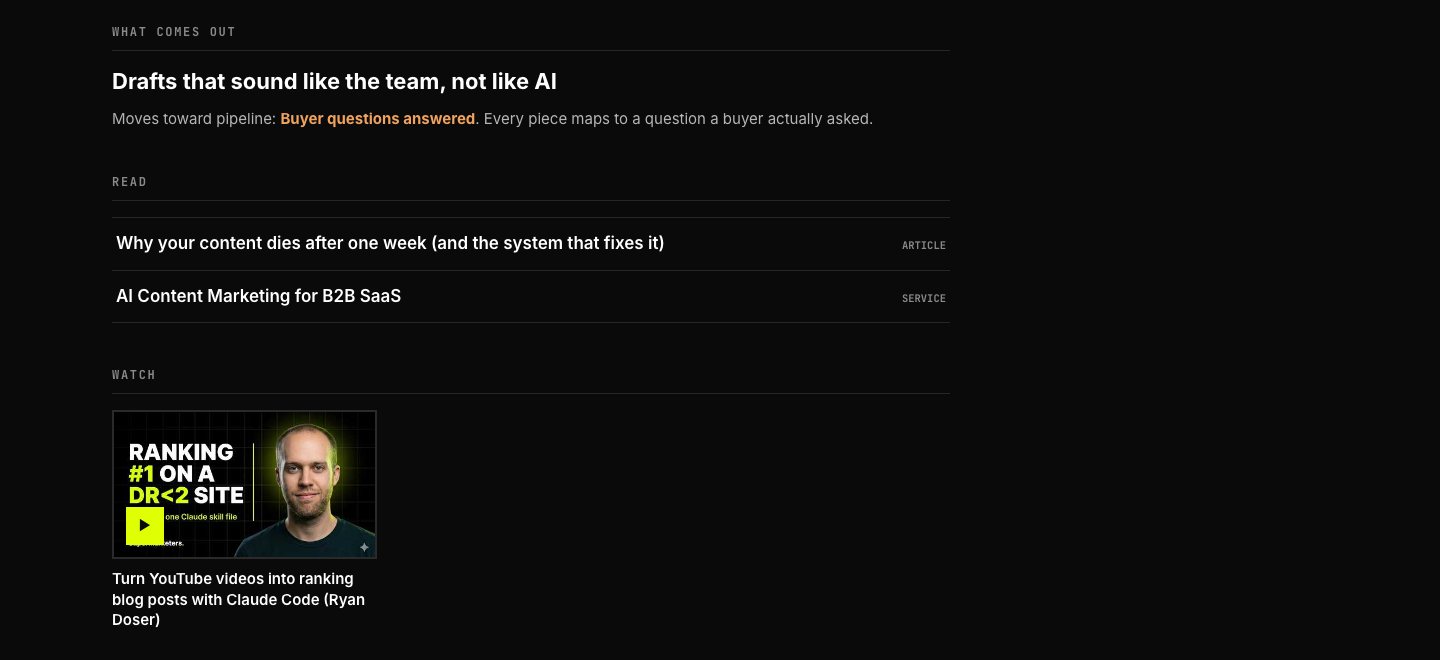Read and Watch sections on a cell page, with previous and next stage links