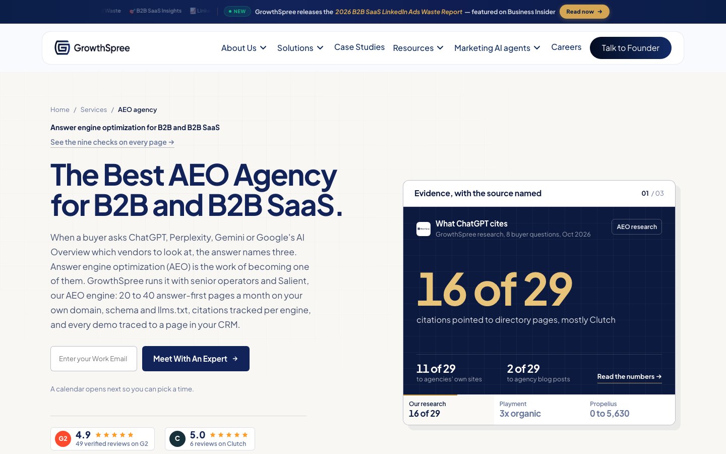 GrowthSpree: The Best AEO Agency for B2B and B2B SaaS